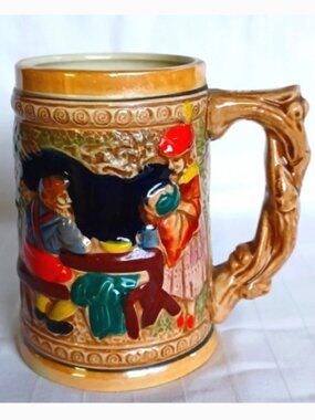 Vintage Davar Originals German Style Beer Stein/Mug w/Dining Scene